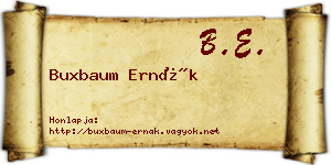 Buxbaum Ernák névjegykártya